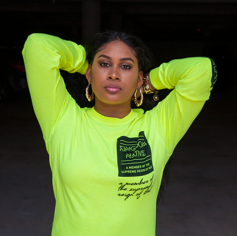 Supreme Reign Long Sleeve Neon T Shirt Kingdom Native