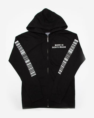Made In God's Image Zip Hoodie Black