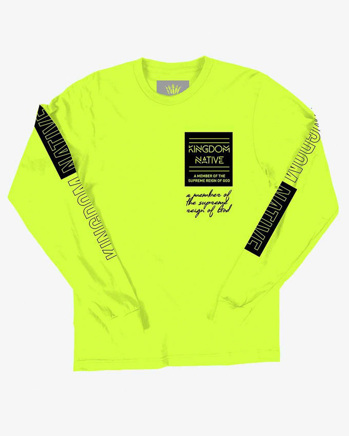 Supreme Reign Long Sleeve Neon T-Shirt – Kingdom Native