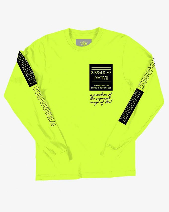 Supreme Reign Long Sleeve Neon T Shirt Kingdom Native